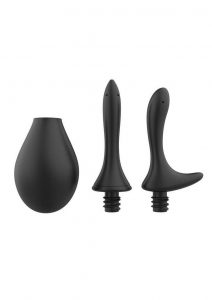 Nexus Anal Douche Set with Silicone Tips - Black