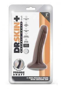 Dr. Skin Plus Posable Dildo 5in - Chocolate