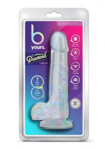 B Yours Diamond Quartz Dildo 7.5in - Clear