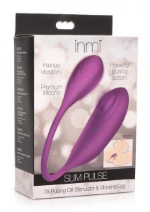 Inmi Slim Pulse Rechargeable Silicone 7X Pulsing Clit Stimulator andamp; Vibrating Egg - Purple