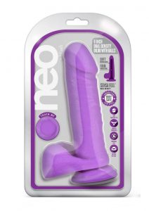 Neo Dual Density Dildo 8in - Neon Purple