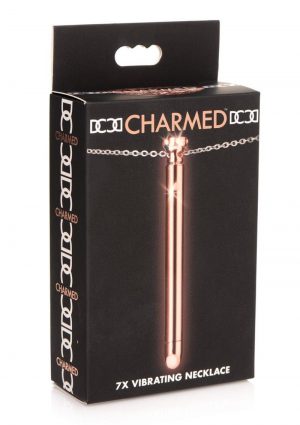 Charmed Rechargeable Stainless Steel 7X Vibrating Necklace - Rose Gold