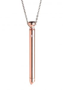 Charmed Rechargeable Stainless Steel 7X Vibrating Necklace - Rose Gold