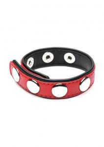 Cock Gear Leather Speed Snap Cock Ring - Red