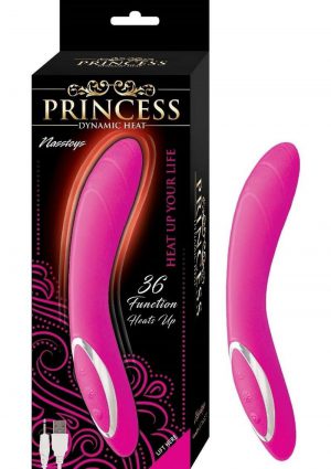 Princess Dynamic Heat Rechargeable Silicone Vibrator with Clitoral Stimulator - Pink