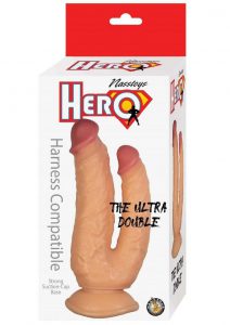 Hero The Ultra Double Dildo with Suction Cup - Vanilla