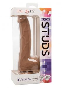 Silicone Studs Realistic Dildo 8in - Caramel