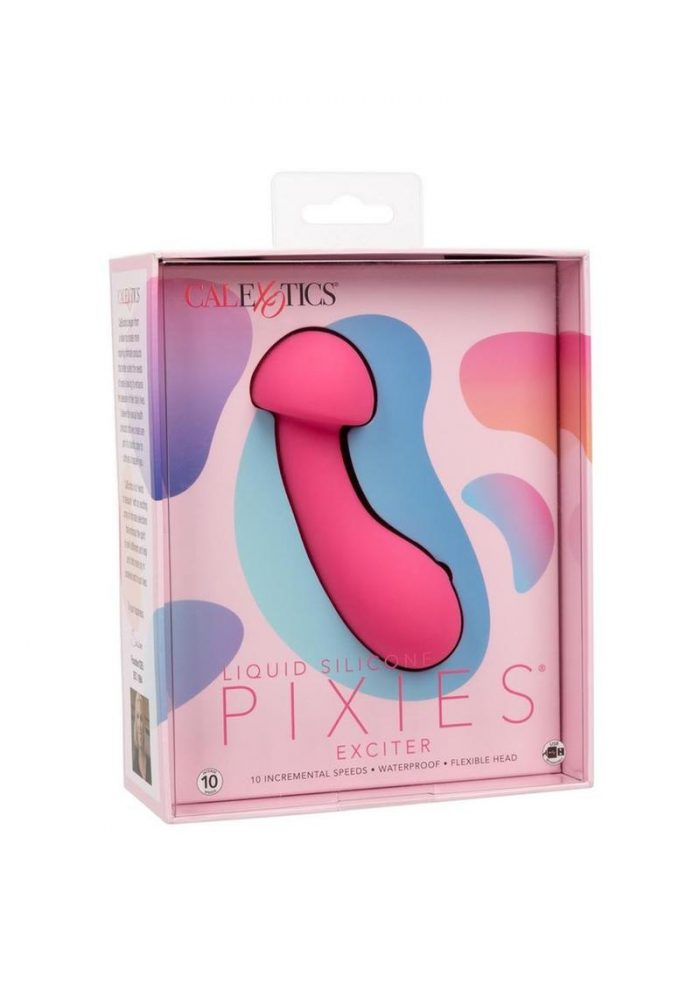 Liquid Silicone Pixies Exciter Rechargeable Vibrator - Pink