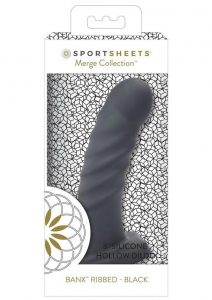 Banx Ribbed Hollow Dildo 8in - Black