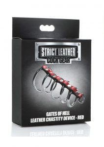 Strict Leather Cock Gear Leather and Steel Gates of Hell - Red