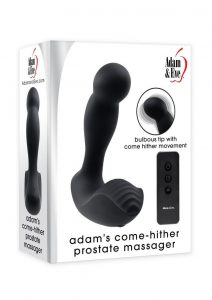 Adam andamp; Eve Adam`s Come Hither Rechargeable Silicone Prostate Vibe with Remote Control - Black