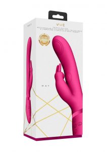 Vive May Dual Pulse-Wave andamp; Vibrating C-Spot andamp; G-Spot Rechargeable Silicone Rabbit - Pink