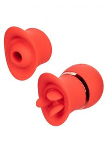 French Kiss Suck andamp; Play Rechargeable Silicone Interchangeable Set - Red