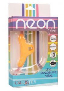 Neon Vibes The Pleasure Vibe Rechargeable Silicone Finger Vibrator - Orange