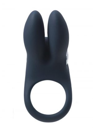 VeDO Sexy Bunny Rechargeable Silicone Couples Cock Ring - Black Pearl