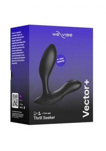 We-Vibe Vector+ Rechargeable Silicone Vibrating Prostate Massager with Remote Control - Charcoal Black