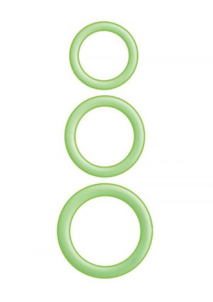 Enhancer Glow Rings Silicone Cockring - Green