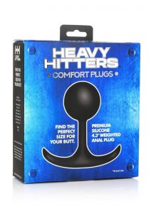 Heavy Hitters Comfort Plugs Premium Silicone Weighted Round 4.4in - Black