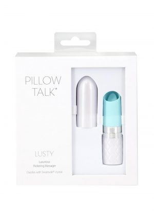 Pillow Talk Lusty Luxurious Rechargeable Silicone Flickering Massager - Teal/White