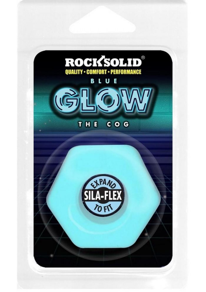 Rock Solid The Cog Silicone Cock Ring - Blue