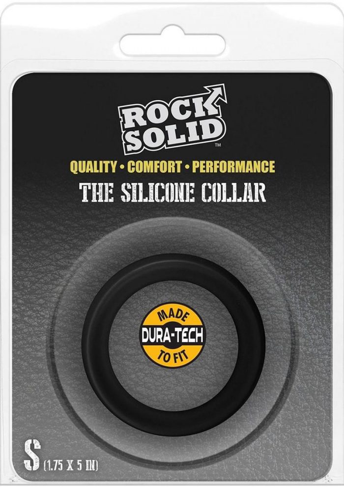 Rock Solid The Silicone Collar Cock Ring - Small - Black