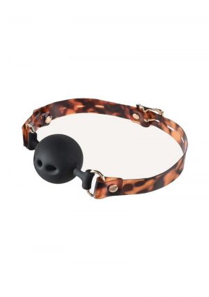 Sincerely Amber Silicone Ball Gag - Animal Print Gold