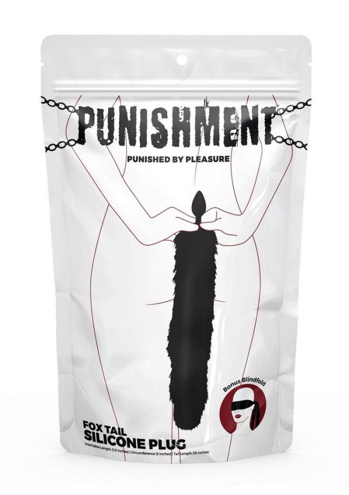 Punishment Fox Tail Silicone Butt Plug - Black