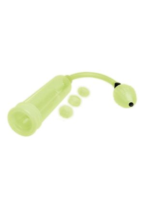 WhipSmart Glow in the Dark Penis Pump and Stamina Cock Ring Set - Green