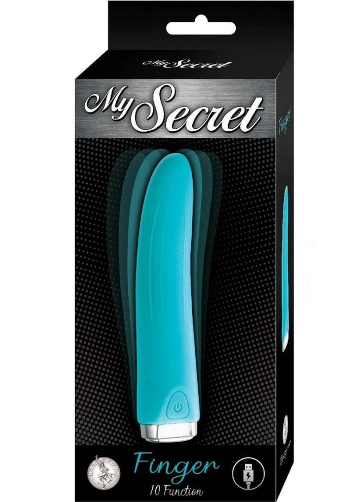 My Secret Finger Rechargeable Silicone Vibrator - Aqua