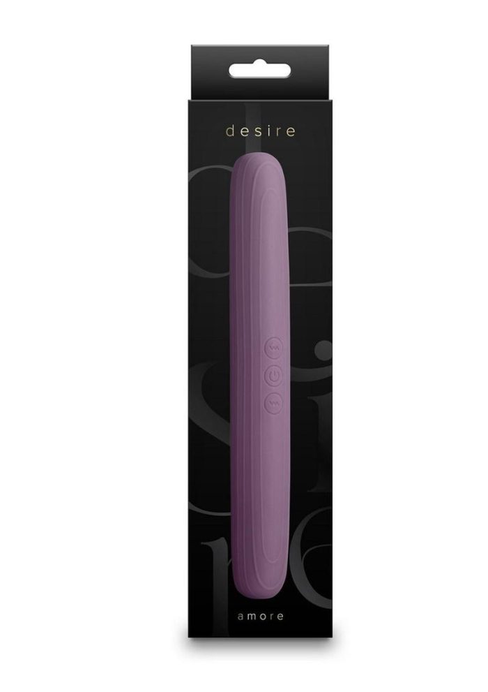 Desire Amore Rechargeable Silicone Dual End Vibrator - Purple