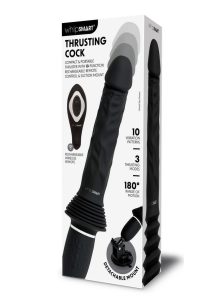 Whipsmart Thrusting Rechargeable Silicone Cock with Remote - Black