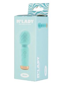 M`Lady Rechargeable Silicone Mini Vibrating Wand - Teal
