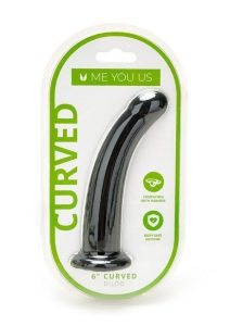 ME YOU US Black Curved Silicone Dildo 6in - Black