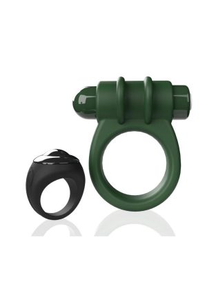Screaming O Switch Remote Controlled Silicone Rechargeable Vibrating Ring - Green