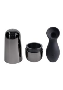 Playboy The Jet Set Sucking Rechargeable Silicone Clitoral Stimulator - Black