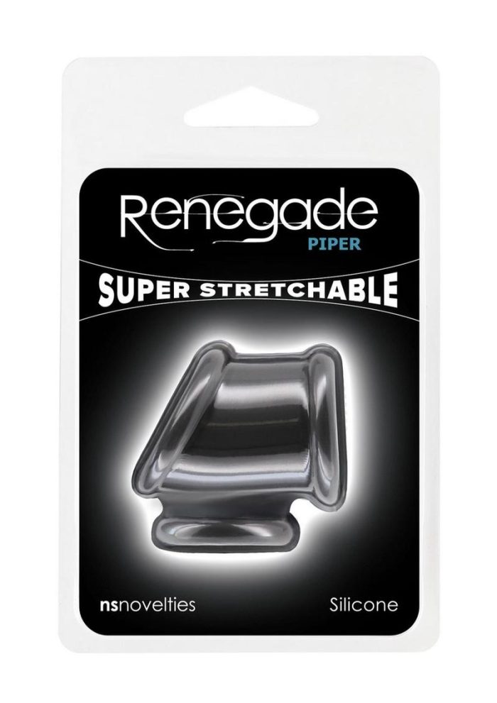 Renegade Piper Silicone Ball Strecher Cock Ring - Black