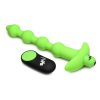 Bang! 28X Glow in the Dark Silicone Rechargeable Anal Beads with Remote - Green