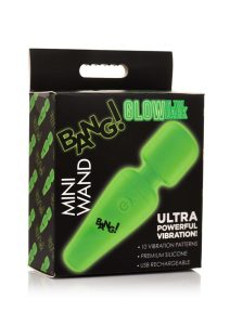 Bang! Glow in the Dark Rechargeable Silicone Mini Wand - Green