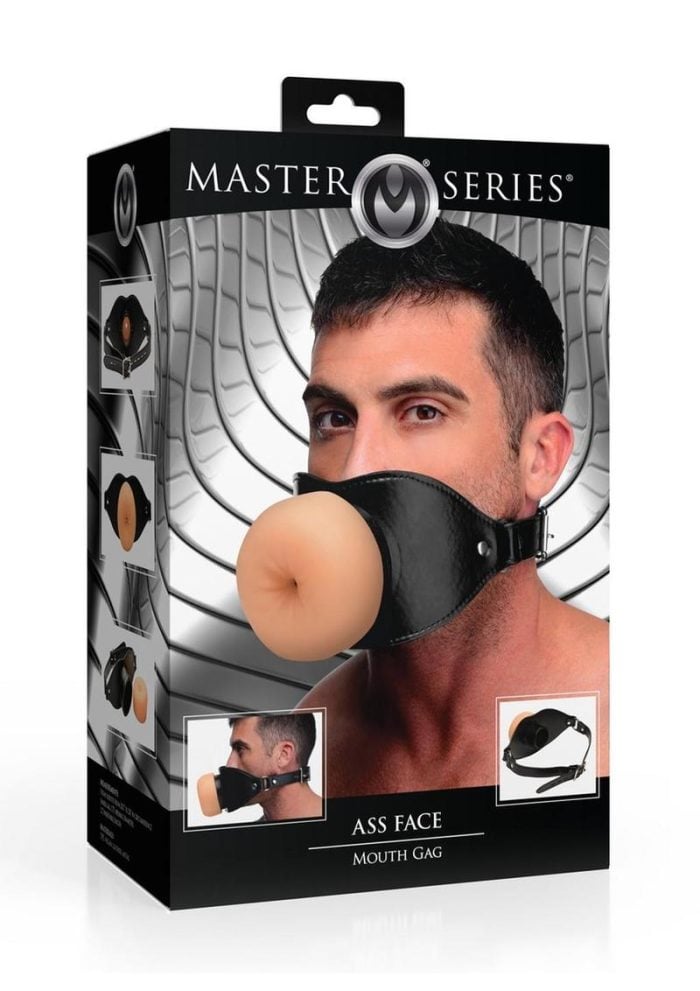 Master Series Ass Face Mouth Gag - Vanilla/Black