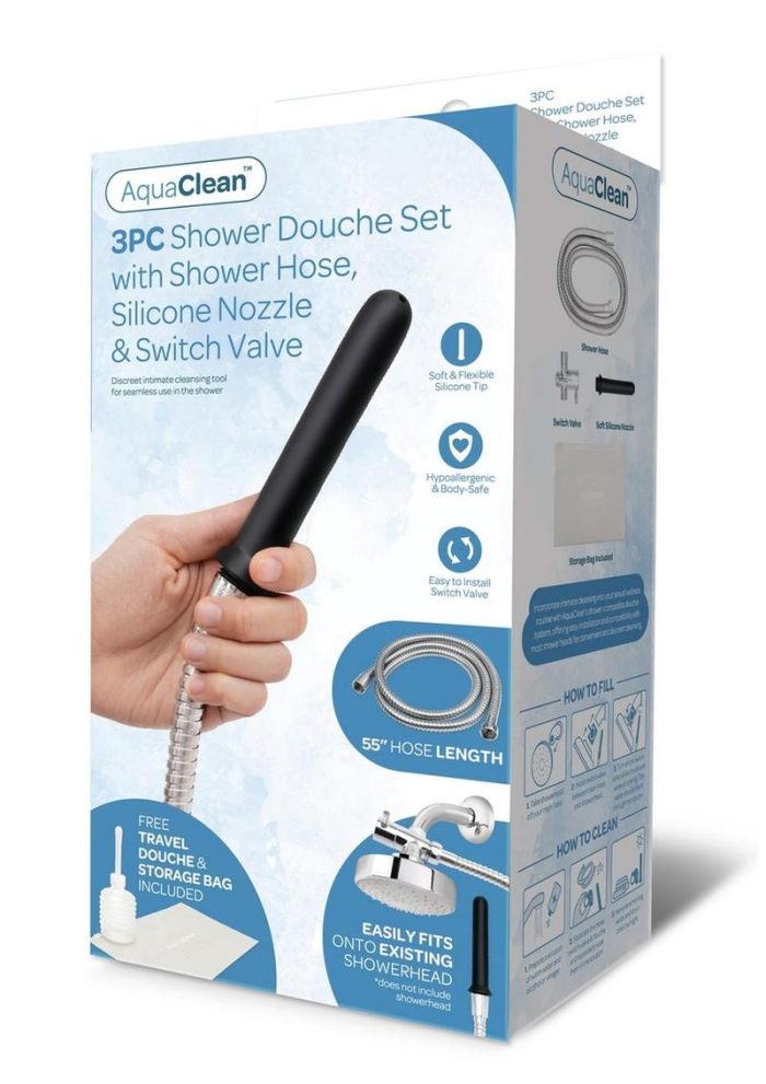 AquaClean Shower Douche System with Diverter - Black