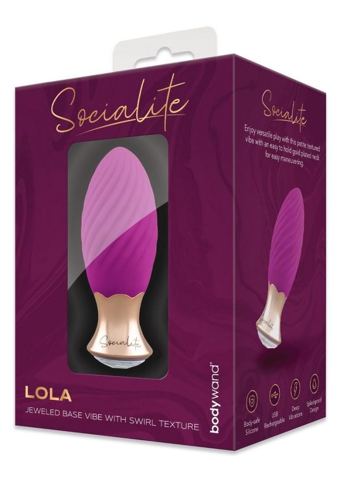 Bodywand Socialite Lola Rechargeable Silicone Vibrator - Purple/Gold