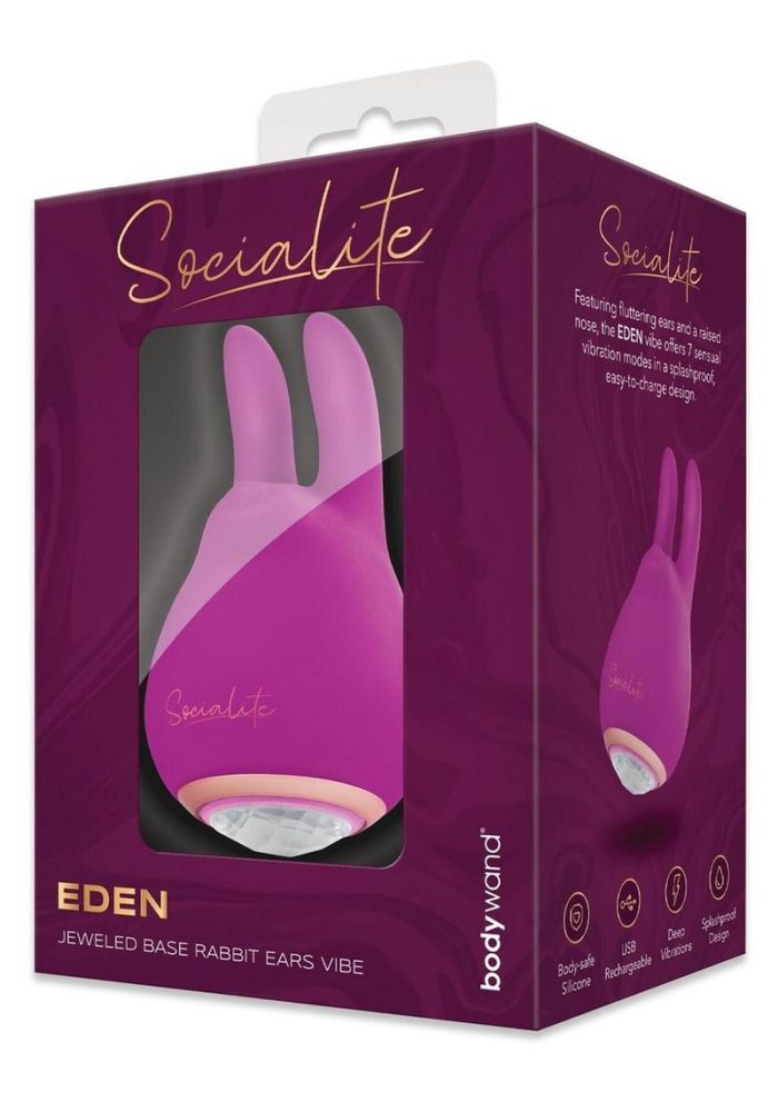 Bodywand Socialite Eden Rechargeable Silicone Clit Stimulator - Purple/Gold
