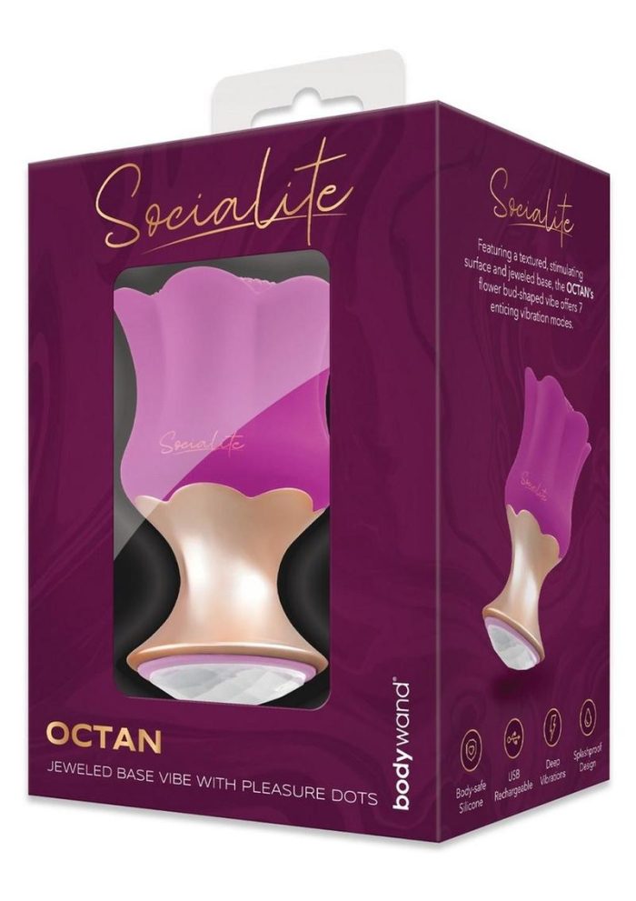 Bodywand Socialite Octan Rechargeable Silicone Massager - Purple/Gold